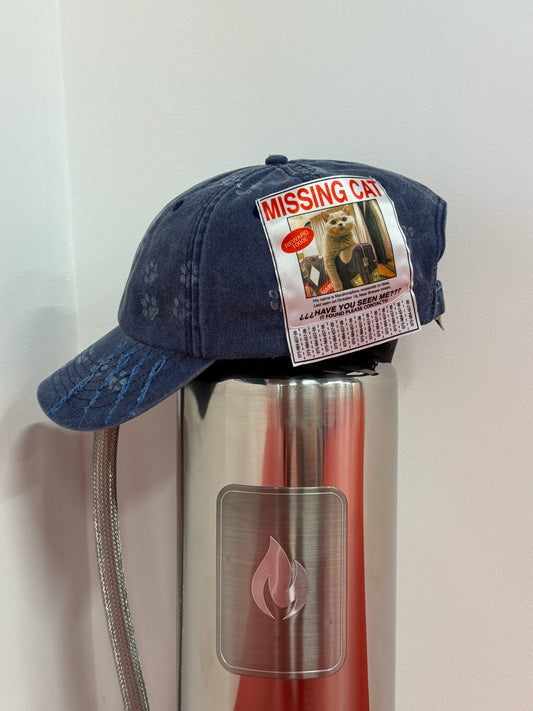 Cap Missing Cat Blue