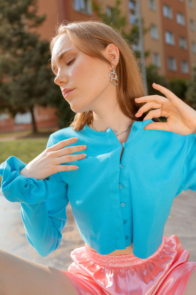 naked long sleeve top blue lagoon