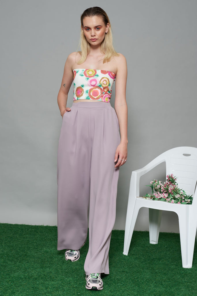 Tomboy wide leg lilac kalhoty