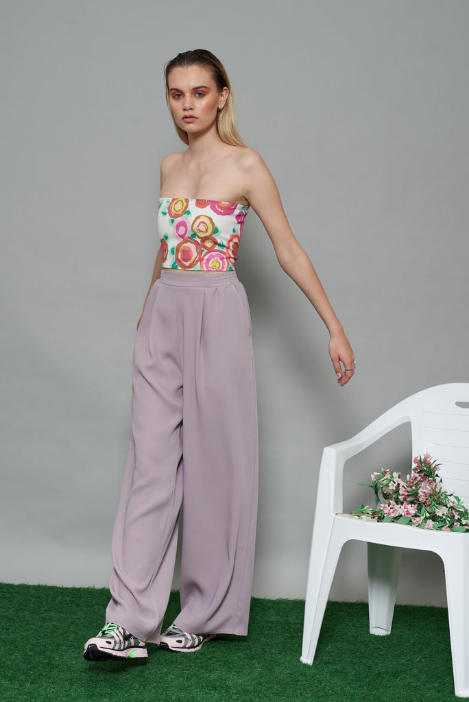 Tomboy wide leg lilac kalhoty