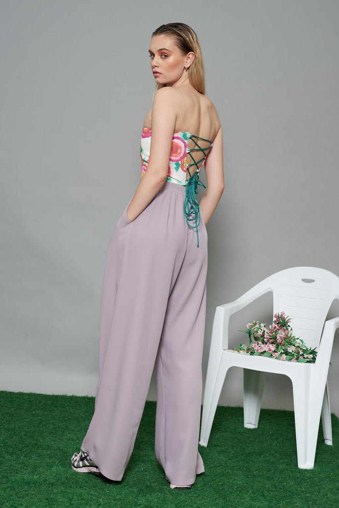 Tomboy wide leg lilac kalhoty